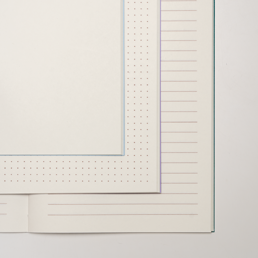 Textura y papel obra 80gr, tres interiores distintos, Nómade Editorial